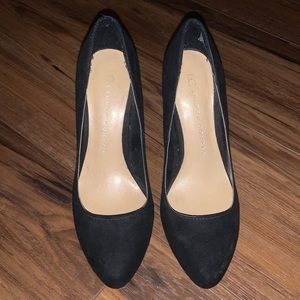 4 inch black velvet heels